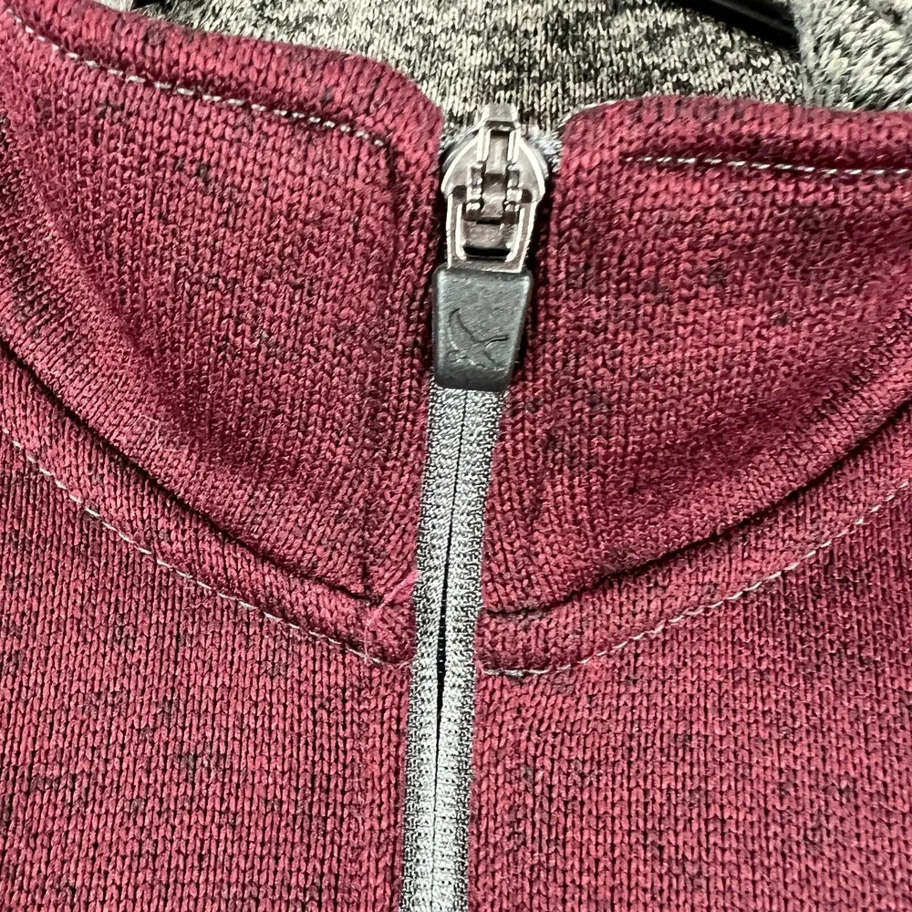 Eddie Bauer Sweater Mens Large Red Long Sleeve 1/4 Snap Outdoor Casual Hiking